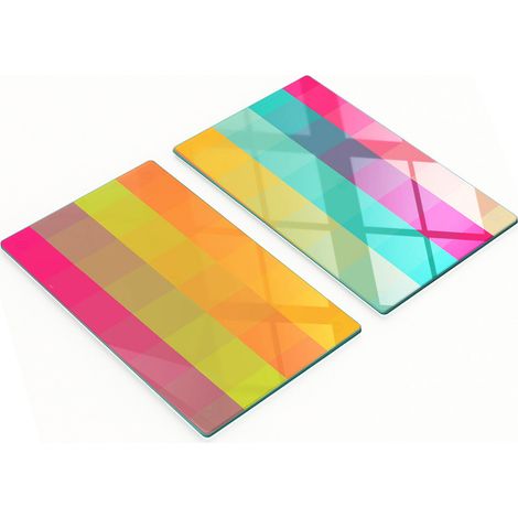 Taglieri decorativi in vetro temperato, quadrati colorati, 2x30x52 cm (1/5)