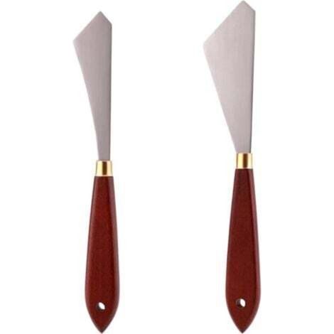 2 Pièces Grattoir De Mélange De Peinture Ensemble De Couteaux De Peinture Palette De Spatule en Acier Inoxydable, pour Peinture Acrylique à l'huile (1/4)