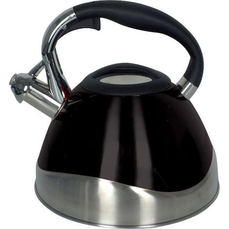 Kela Line 11656 Hervidor con silbato Negro 3 litros