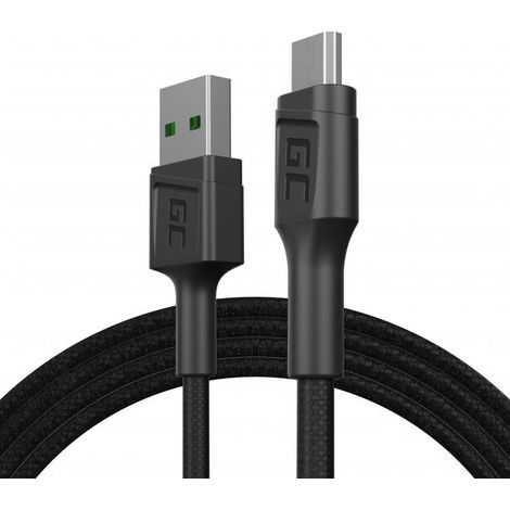 Câble USB Green Cell KABGC20 USB 2.0 1,2 m USB A Micro-USB B Noir