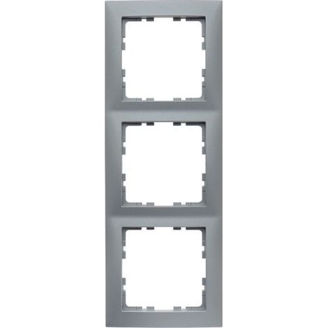 Marco de 3 módulos, aluminio mate, barnizado, B.Square