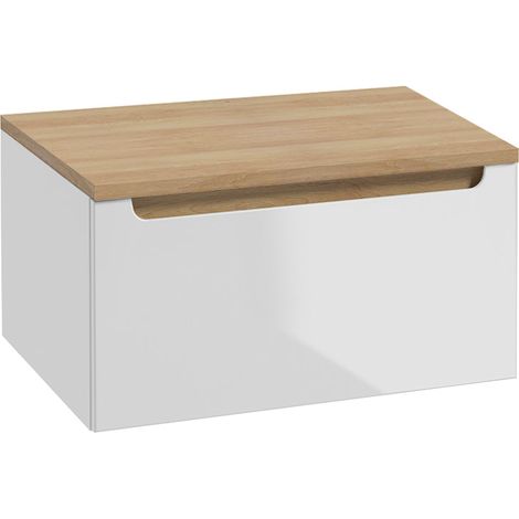 Waschtischunterschrank 60cm Livia mit 1 Schublade, Weiß (1/4)