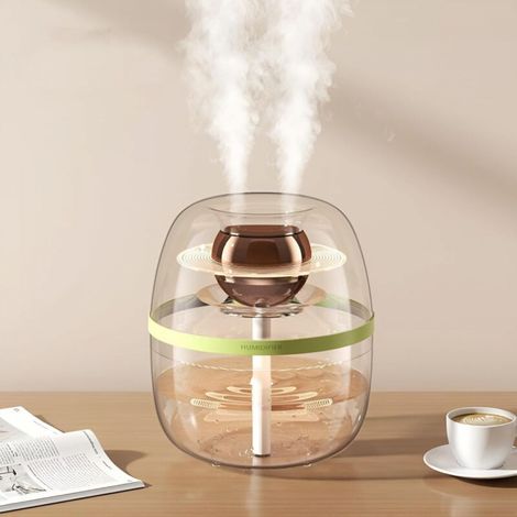 Humidificateur d'ambiance avec veilleuse, double pulvérisation et arrêt automatique pour la maison et le bureau (vert) (1/5)