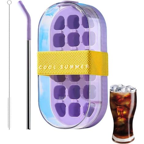 Eiswürfelformen für den Gefrierschrank – 18 Fächer – Eiswürfelformen und Wasserkocher-Set – Leicht zu lösende Becher für Milch, Saft, Cocktails, Whisky, Kaffee, Limonade und Erfrischungsgetränke für Z (1/5)