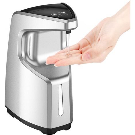 Automatischer Seifenspender, berührungsloser Duschgelspender, Shampoo-Desinfektionsspenderhalter für Hotel, Büro, Zuhause, Küche, Silber