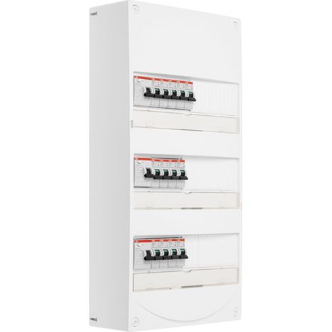 ABB Tableau 3 rangées pré-équipé 2 ID 63A + 1 ID 40A + 13 disjoncteurs (1/2)