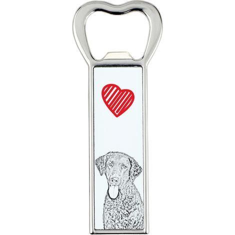 Curly Coated Retriever - un apribottiglie con un cane, un apri-frigo personalizzato, un regalo unico per uomo di Art-Dog (1/5)
