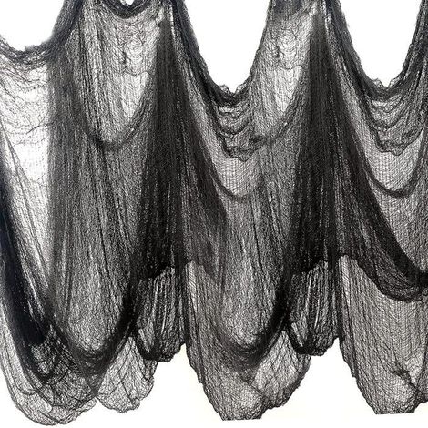 Toile d'Halloween effrayante en gaze - 200 x 800 cm, coton polyester Décoration extérieure et fond d'ambiance (1/5)