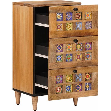 Buffet Naturel 40 x 33 x 75 cm Bois de mangue massif (1/5)
