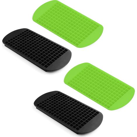 Mini Ice Cube Trays - 160 Cavities Per Tray - For Kitchen Freezer Use - With Sealed Lid - Set Of 2 (1/5)