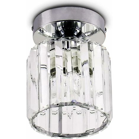 Generic Crystal Ceiling Lighting Mini Modern Chandelier Ceiling Light Suspension Crystal Light Fixture for Kitchen Island Dining Room Hallway, E26,Silver (1/3)
