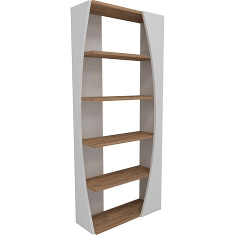 Bücherregal "Selge" aus Holz – 63 x 23 x 150 cm – Atlantische Kiefer, Weiß