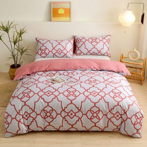 Housse De Couette - Microfibre - 200x200 cm - Imprimé Étoiles - Ensemble 3 Pièces - Pour Enfants