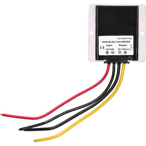 Convertisseur abaisseur DC 12V/24V vers 5V avec dissipation de chaleur, adapté aux systèmes de surveillance des véhicules (15A (THJ122405C75Z)).