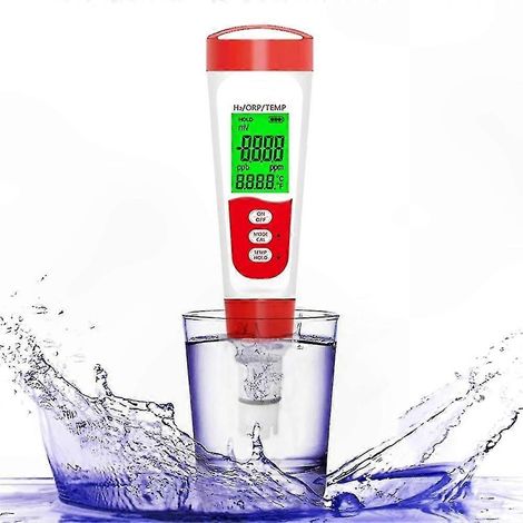 Ce testeur de qualité d'eau trois-en-un permet de surveiller le potentiel d'oxydoréduction, la teneur en hydrogène et la température. (1/5)