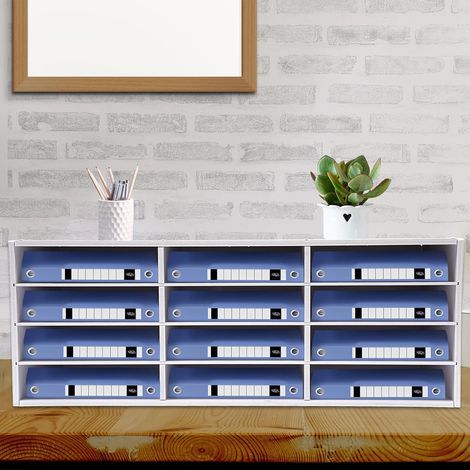 Papiersorter mit 12 Kammern, Multifunktions-Dateisorterschrank, Postfach im Klassenzimmer, Home Library Office-Dateisorter (weiß) (1/5)
