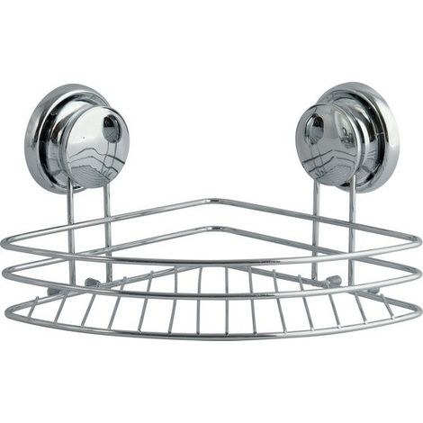 Estante esquinero para cesta de ducha con ventosas Acero Cromado MSV (1/3)