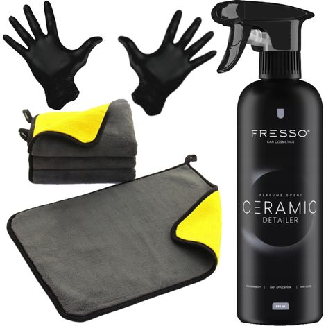 Fresso Ceramic Quick Detailer 500 ml, recubrimiento hidrofóbico para pintura + toalla (1/5)