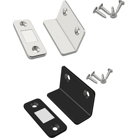 Tope magnético para puerta de armario, pestillo para puerta, cerradura magnética para armario, herramienta de tope magnético superfuerte, 1 pieza (negro)