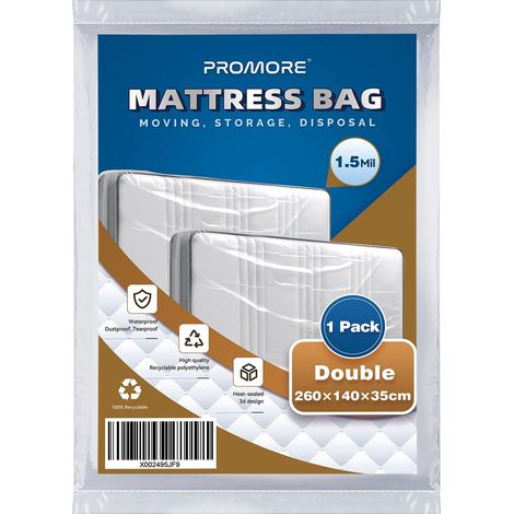 Protective Mattress Cover for Moving and Storage 140 x 200 cm Laminated Mattress Cover Plastic Storage (1/5)