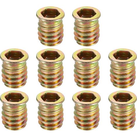 M6x20mm Sechskant-Einsatzmutter - Packung mit 10 Gewindeteilen