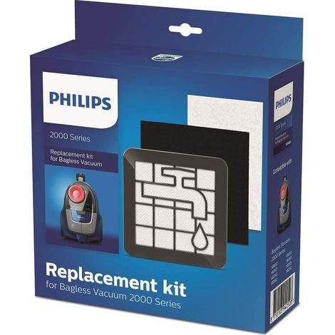 VURAHOME - Philips XV1220/01 Kit de Remplacement de Filtre pour aspirateur sans Sac, Série 2000 (1/4)