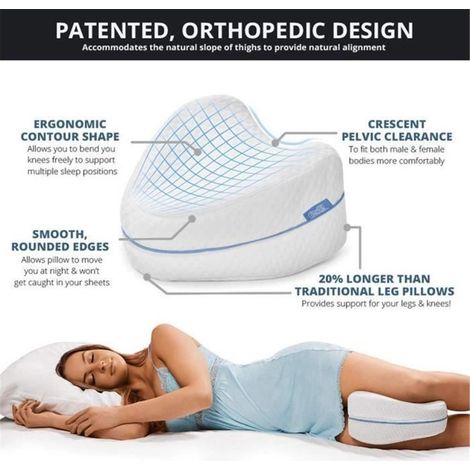 Oreiller de Jambe Coussin pour Genoux de Mousse de Mémoire pour Un Sommeil Ergonomique Soulage Les Douleurs (1/4)