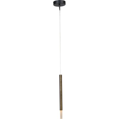 Lampe suspendue noire Flute avec cylindre d'or - 2590-10-DW