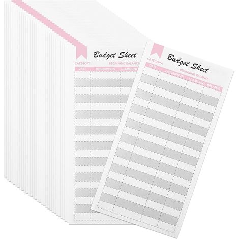 Lot de 20 feuilles de budget pour dépenses, organiseur de factures pour classeur budgétaire A6, suivi des enveloppes pour la gestion budgétaire, planificateur budgétaire pour livre de comptes, organis (1/5)
