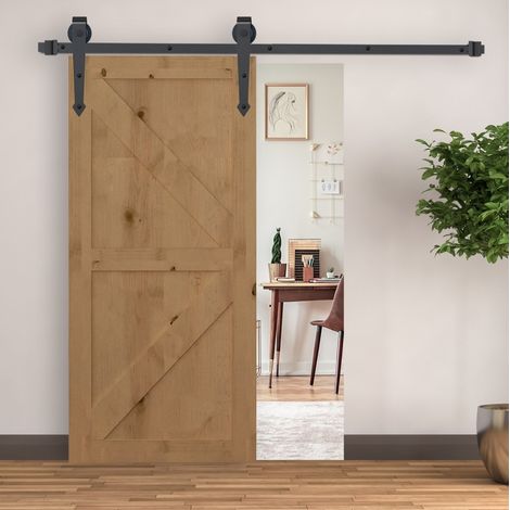 Kit binario per porta scorrevole 200 cm in acciaio al carbonio marrone DESVIAE (1/5)