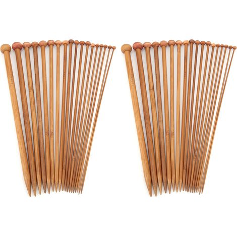 36 Pcs Knitting Needles DIY Carbonized Bamboo Single Point Wool Netting Needle for Craft Clothes Making (1/5)