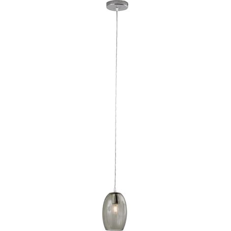 Talisker Sospensione Tonda in Vetro Fumè E14 IP20 - Lampadario a Luce Diretta in Vetro Lavorato a Mano per Interni - Rossini Group
