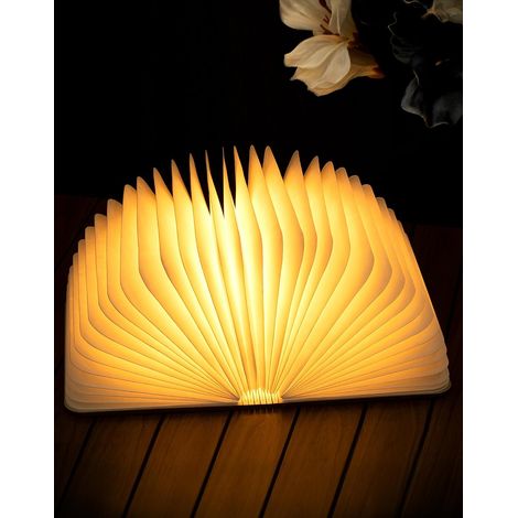 21 cm große Buchlampe aus Holz, faltbare Lampe in Buchform, LED-Ambientebeleuchtung, magnetische Stimmungsbeleuchtung für die Dekoration von Zuhause und Bibliothek (Walnuss) [Energieklasse G] (1/5)