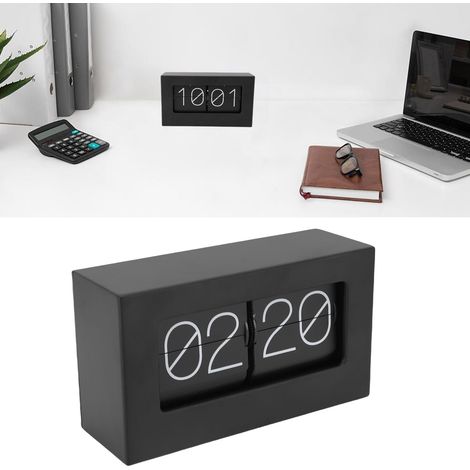 Reloj plegable retro – Paso de página automático – Mecanismo de 24 horas, acero inoxidable, PVC, 206 mm – Decoración para el hogar o la oficina (1/5)