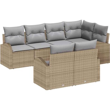 Maison Exclusive - Gartensofa-set Beige Poly-Rattan