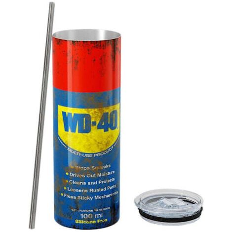 Mug isotherme WD40 à motif sale, 590 ml, en acier inoxydable, étanche et de qualité alimentaire, idéal pour les voyages.