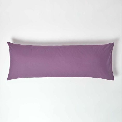 – Taie de traversin en coton égyptien 200 fils – Couleur raisin – Dimensions 50 x 140 cm – Lavable à 40°C (1/5)