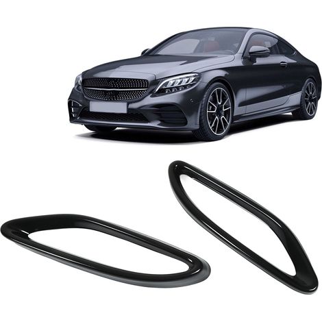 Auspuffblendenrahmen aus glänzend schwarzem Edelstahl für Mercedes-Benz C-Klasse W205 Coupé 2015-2019 (OC10554) (1/5)