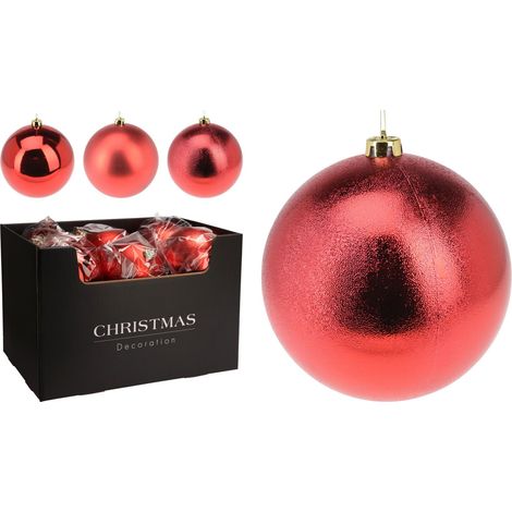 pallina di natale Opaca Natalizia Rossa 14cm modello assortito