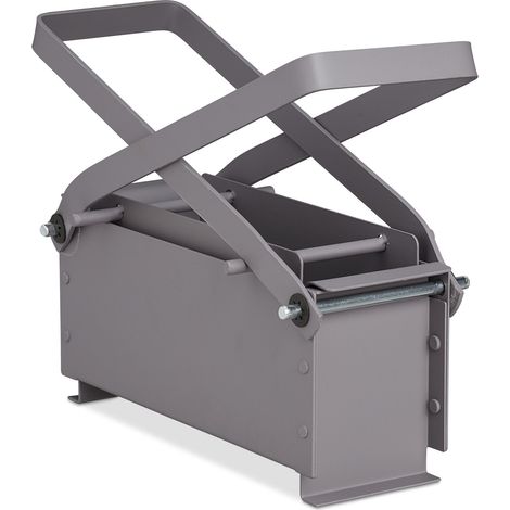 Relaxdays – Presse à briquettes manuelle en acier – Dimensions HxLxP : 24x30x12,5 cm – 2 leviers pour éliminer l'humidité – Accessoire de cheminée durable