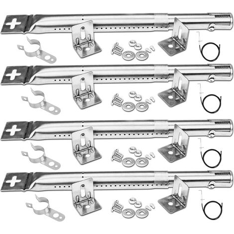 31-45cm Brûleur universel Pièces détachées pour Landmann Triton 2, Enders Monroe, Tepro, Campingaz, Taino, Proficook, Barbecook, Brûleur tubulaire Réglable, 4 pièces