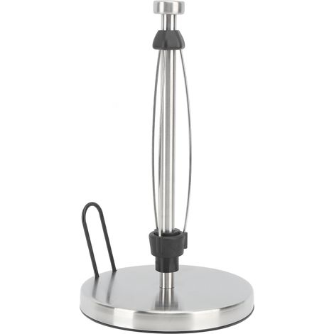 Porte-essuie-tout en acier inoxydable avec effet d'amortissement–​​Fixation sans perçage–Support pour la maison (Cercle argenté) (1/5)