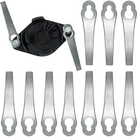 Lames de coupe-herbe, lot de 10 lames de rechange en métal pour coupe-herbe, lames de tondeuse à gazon, lames de rechange pour coupe-herbe (1/4)