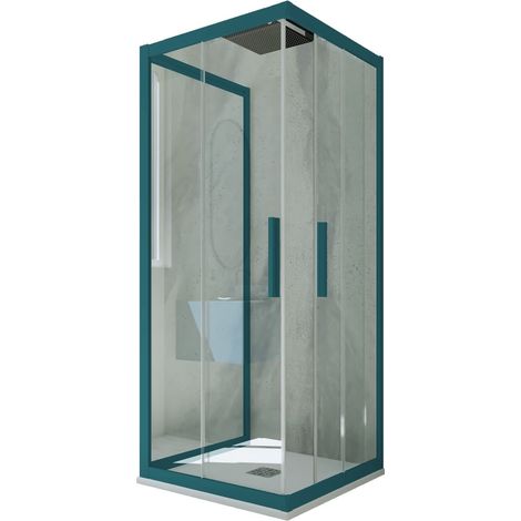 Box doccia scorrevole 3 lati 90x90x90 cm Verde Night Watch Kolors Trio