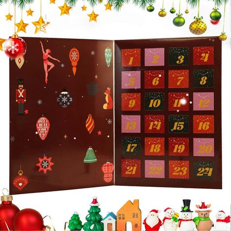 Calendario de Adviento de Navidad de 24 días, PokeBox, caja de regalo divertida con agujeros para Nochebuena, caja de regalo con forma de ciervo, caja de regalo con dulces y galletas. (1/5)