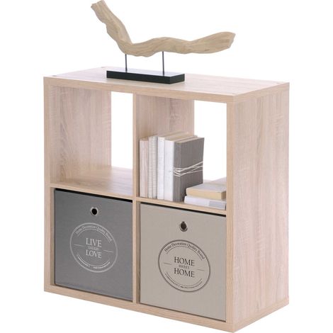 Cube de rangement Max 4 niches - chêne (1/5)