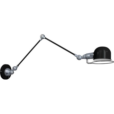 Applique murale Davin noire – Aluminium métal – Bras articulé flexible – Abat-jour 10,5cm – E14 jusqu'à 40W – Steinhauer