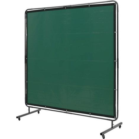Rideau de soudage mobile vert - Vinyle ignifuge - 1,8 x 1,8 m - 4 roues pivotantes (1/5)