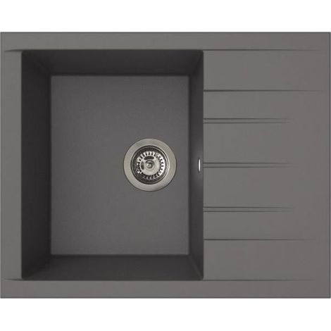 Spülbecken - SMC-Harz - Beton Grau - Zum Einbauen - STRADOUR - Cube 1C XS - 62 x 50 cm (1/2)