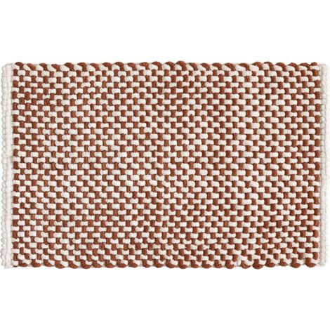 Tapis de bain en polycoton chenille ultra-absorbant Terracotta 50x80 cm